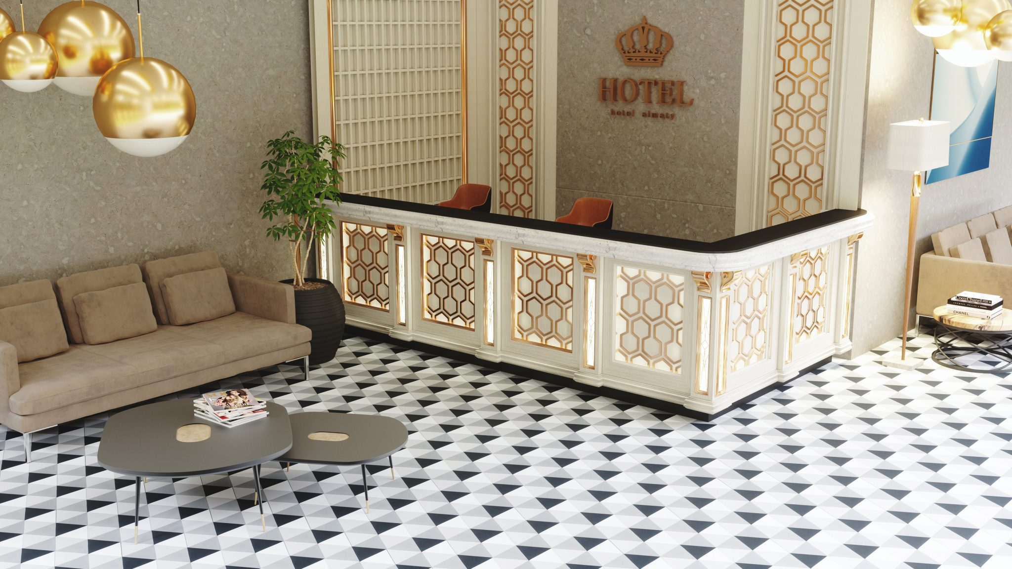 Cement tile Hexagonal Avantgarde Ref H2014 Torra Cement Tiles