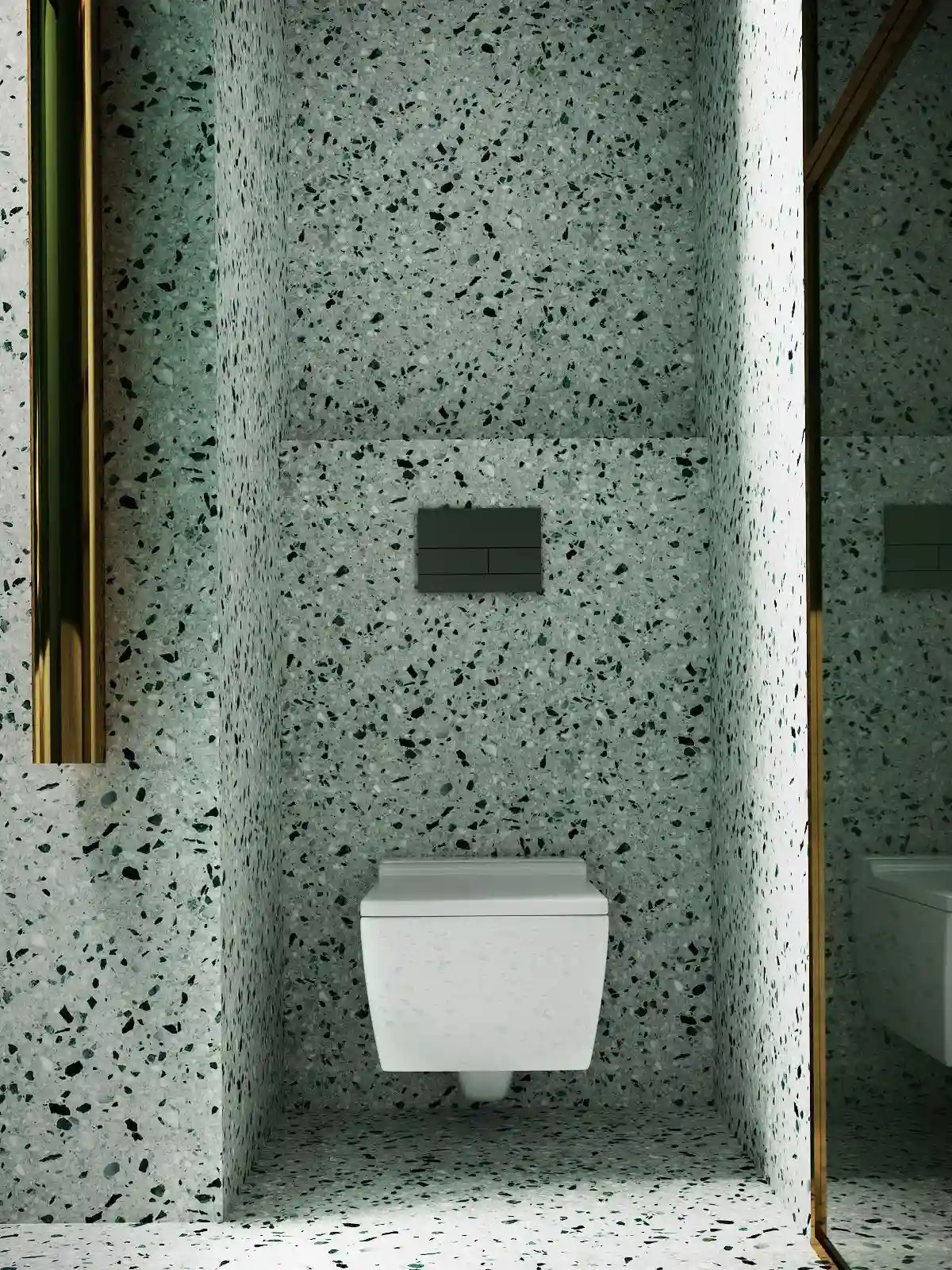 terrazo color verde baño
