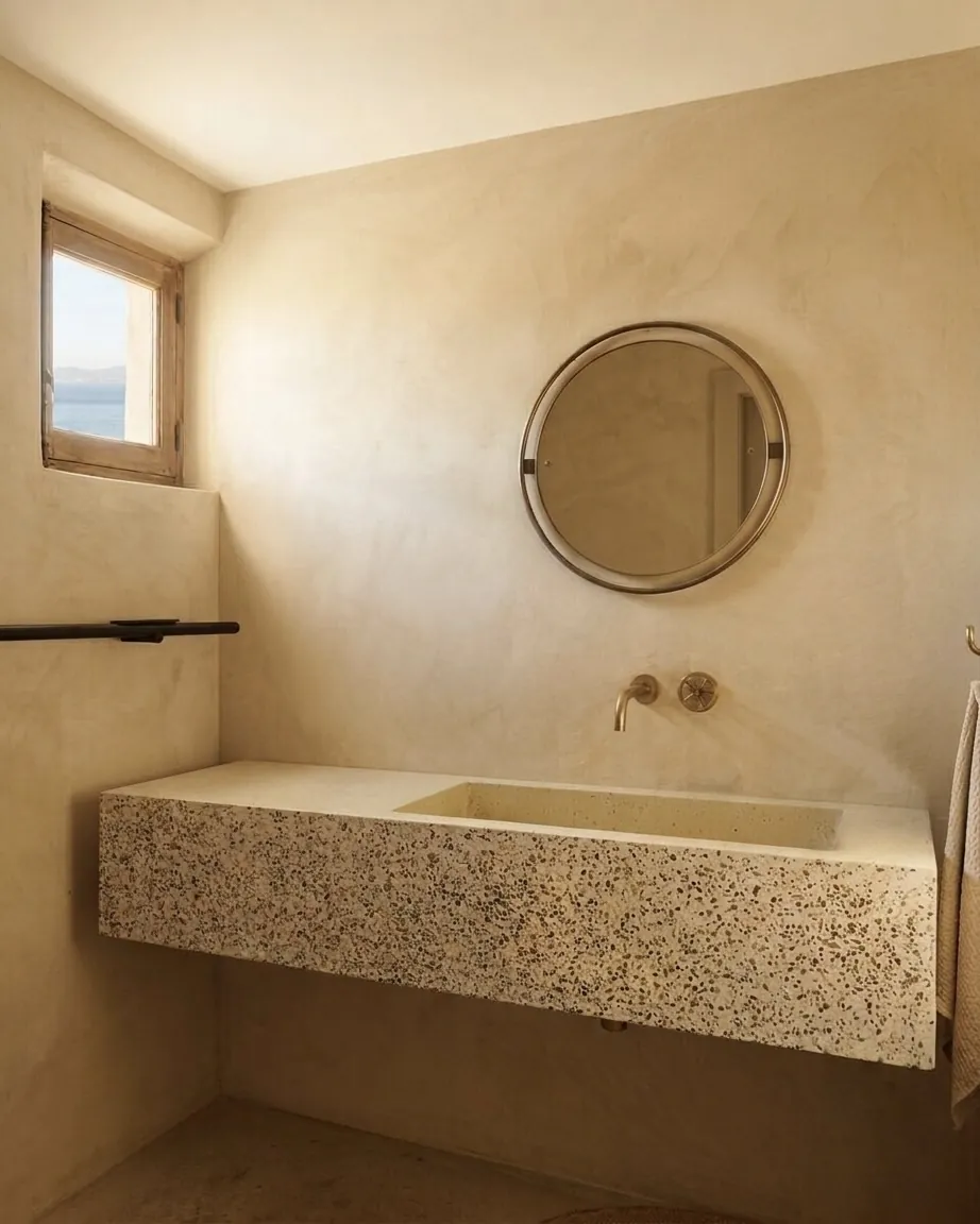 Terrazo beige con vistas al mar