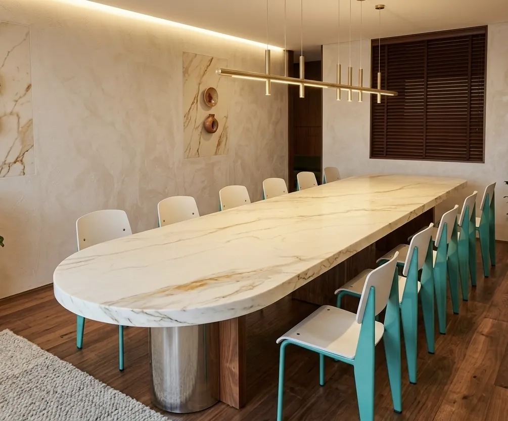 Mesa de comedor de cuarzo
